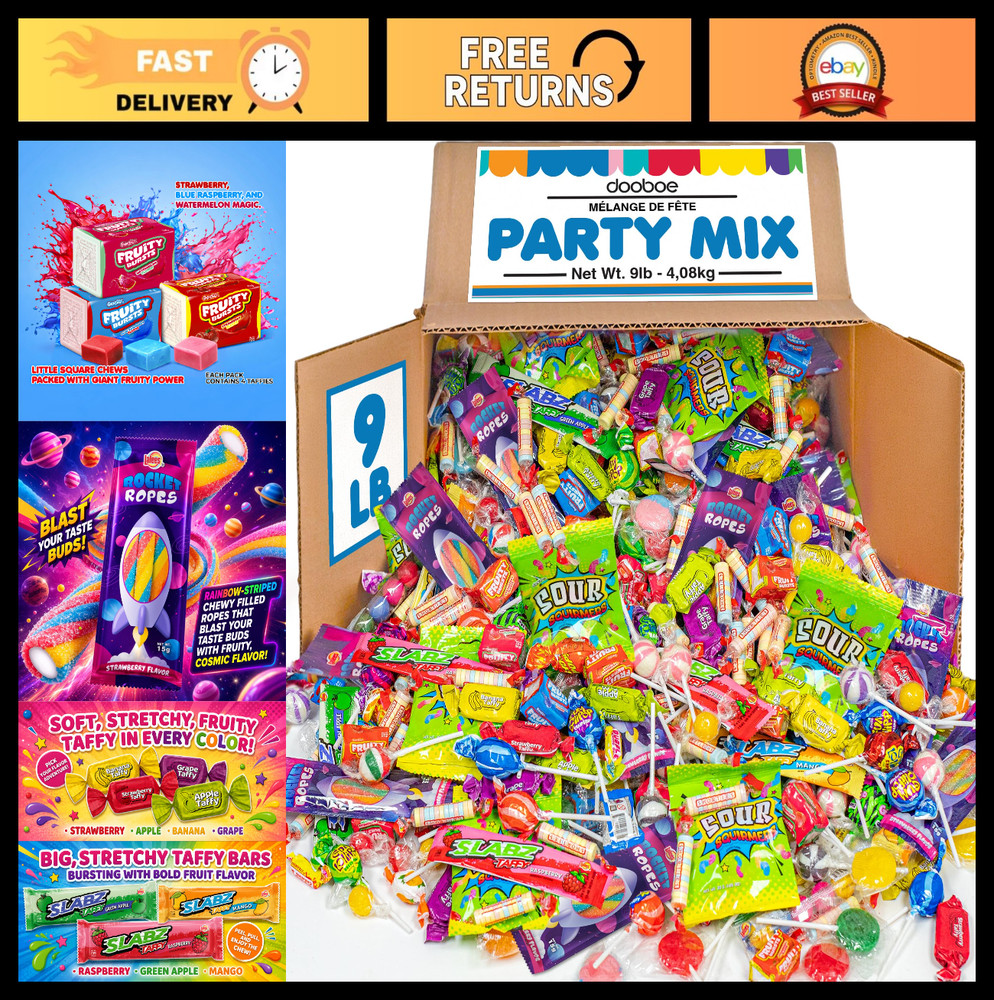 Assorted Bulk Candy Mix – Fun Size Variety Pack – Individually Wrapped Treats (9