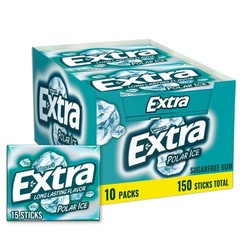 EXTRA Polar Ice Chewing Gum Packs, Sugar Free Gum in Bulk with Strong Mint