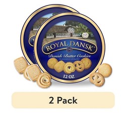 2 Pack Royal Dansk Danish Butter Cookies Assorted Premium Gift Tin 12 oz Each