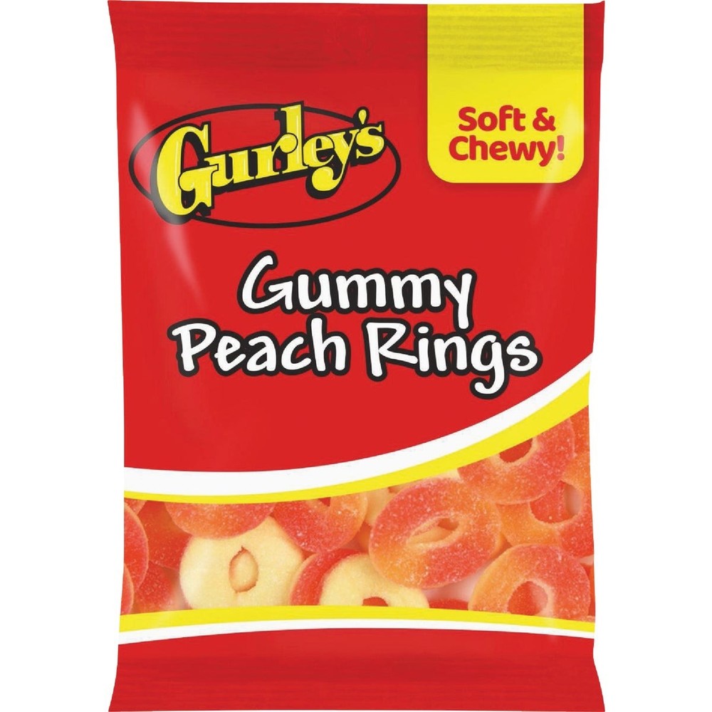 Gurley’s 4.5 Oz. Gummy Peach Rings 743784 Pack of 12 Gurley’s 743784