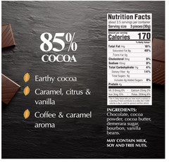 Lindt Excellence 85% Cocoa Dark Chocolate Bar 3.5oz 12 Pack
