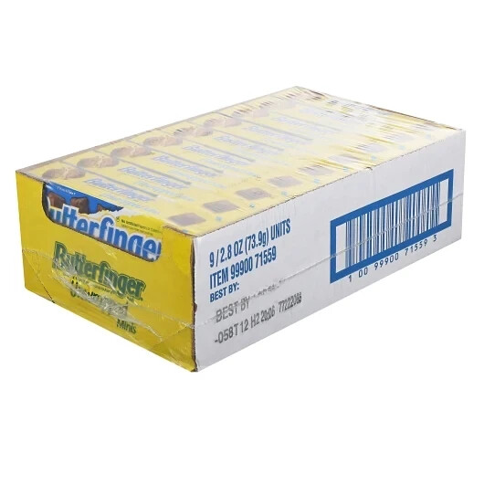 9ct Butterfinger Bites Unwrapped Minis On the Go 2.80oz Theater Box (Pack of 9)