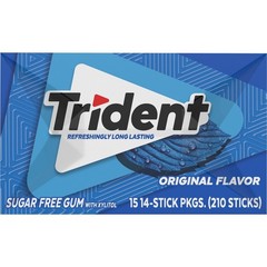 New Trident Original Flavor Sugar Free Gum 15 Packs (168 Pieces Total)