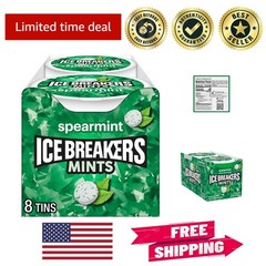 Elegant Spearmint Sugar-Free Breath Mints – 8 x 1.5 oz Tins for Anytime Joy