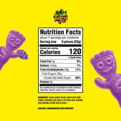 SOUR PATCH KIDS Grape Sour Gummy Candy 8.2 Oz Perfect for Parties Movies