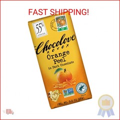 Chocolove, Orange Peel in Dark Chocolate, 3.2 oz