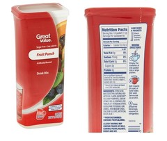 Great Value Drink Mix, Sugar Free, Fruit Punch, Cherry 1.9 Ounce (Pack of 3)