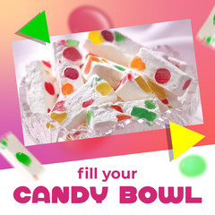 Jujube Nougat Candy, Fruity Jelly Bits, Chewy Candy, 9 Oz Bag | Individually Wra