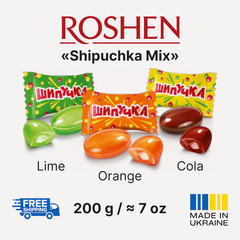 Ukrainian Sweets ROSHEN Lollipop Caramel Candy “Shipuchka” Lime Cola Orange 200g