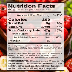 Hawthorn Extract Gummies – Cholesterol Balance & Circulation Enhancer 60pcs