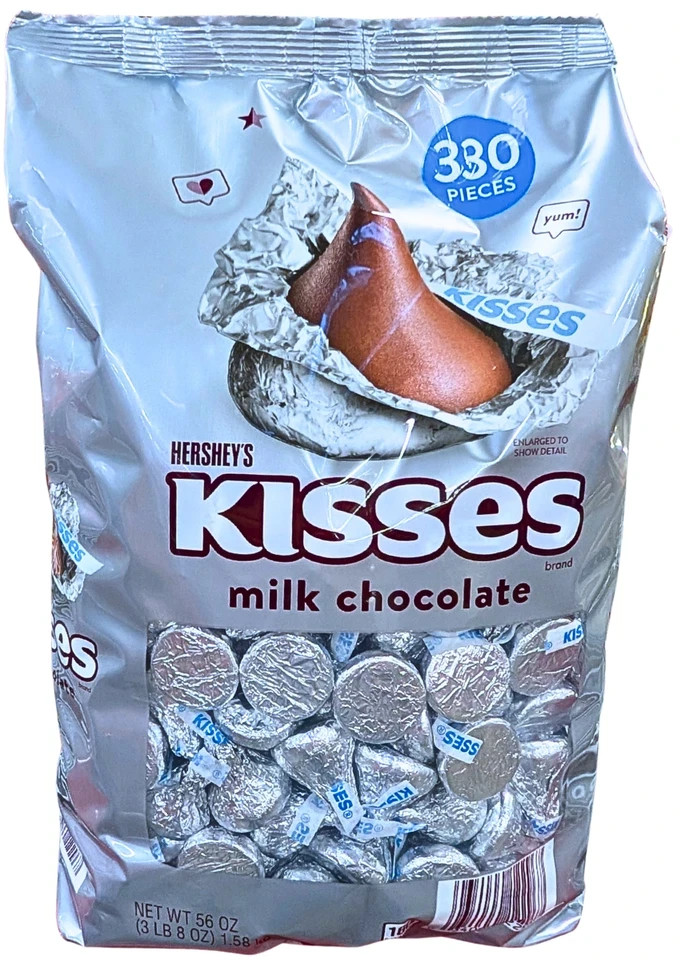 Hershey’s Kisses Milk Chocolate Candy 330 Pieces 56 Oz (1.58 kg)