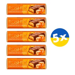 Roshen Chocolate Bars 5x 43g Batonchik батончик Dark Milk White Caramel Coconut