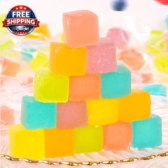 Japanese Crystal Amber Gemstone Candy – 7Oz Resealable Jar | Crunchy with Chewy