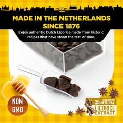 Beehive Dutch Licorice Drops – 5.2Oz Bag – Sweet Honey Black Licorice Candy – Du