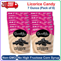 Darrell Lea Soft Australian Made Licorice 7oz Bag – Non-GMO, No Palm Oil, 8 Pack