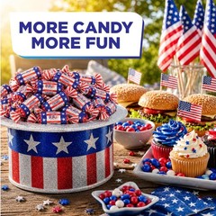 Patriotic Candy – 2 Pound Pack (About 150 Count) – Chocolate Flavored Caramels