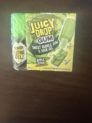 juicy drop gum sweet bubble gum and sour gel Apple attack flavor
