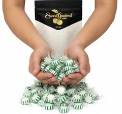 Arcor Spearmint Premium Hard Candy, Green White Center Mint Starlight Candies |