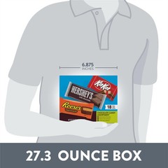 HERSHEY’S, KIT KAT and REESE’S Assorted 27.3 oz (18 Count, Pack of 1), Brown