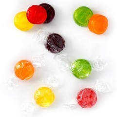 Assorted Fruit Hard Candy, 1 Pound Bulk Candy Approx. 75 pcs., Individually W…