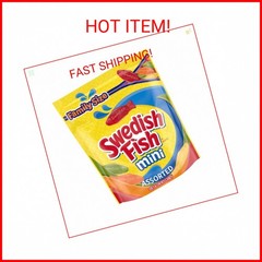 SWEDISH FISH Mini Assorted Soft & Chewy Candy, Family Size, Bulk Candy, 1.8 lb