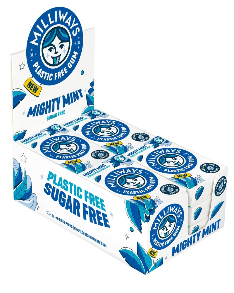 Milliways Mighty Mint | Plastic Free Gum | 12 Count (Pack of 1), Green