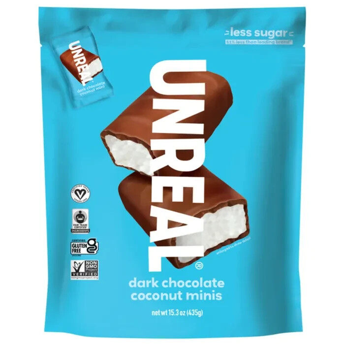 Unreal Dark Chocolate Coconut Minis 15.3 oz Sweets Dessert Candies Non-GMO Snack