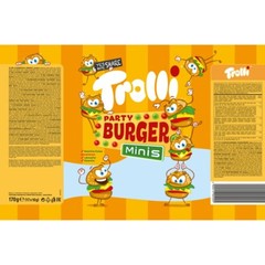 Party Burger Trolls Mini Soft Gummies Juices Fruit Jellies Candies 170g (5.99oz)