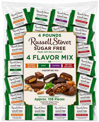 Russell Stover Sugar-Free, 4 Flavor Mix Assorted Chocolate Candy Bars (4 Pounds)
