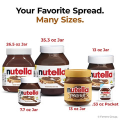 Nutella Hazelnut Spread with Cocoa – Creamy Breakfast Favorite, 13 oz Jar