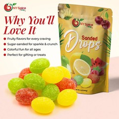 Sanded Assorted Fruit Drops – Old Fashioned Hard Candy Fruity Sweet Treats