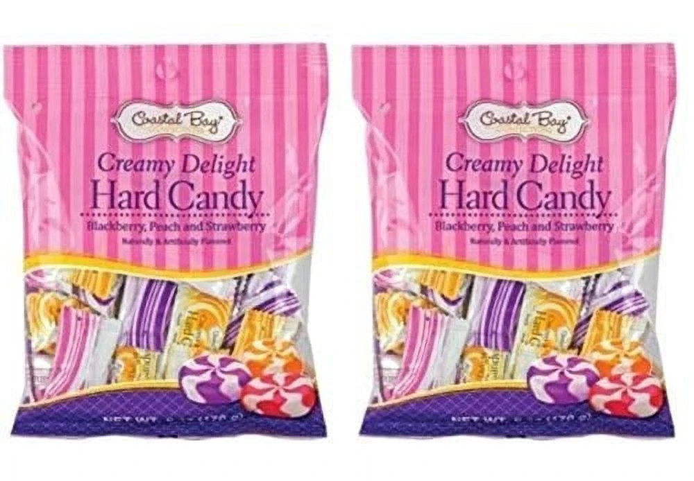 2 Coastal Bay Creamy Hard Candy Assorted Fruit 6oz Individually Wrapped Bulk