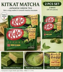 2 Bags – Japanese Kit Kat Matcha Green Tea Mini KitKat mini chocolate