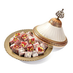 Hacibaba Turkish Delight with Premium Pistachio and Pomegranate | 4.4 oz x 2