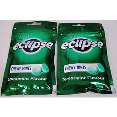 5 packs Chewy Mints Wrigley’s Eclipse Spearmint Powerful Refresh Breath New- 45g