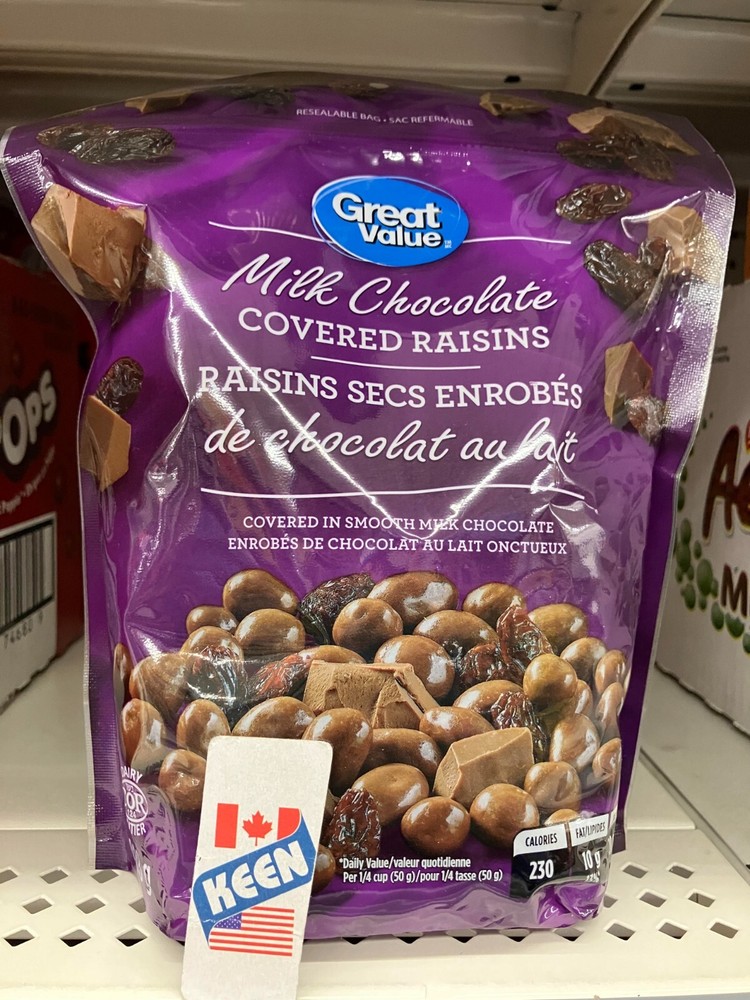 AiWaWa CA, Canada Milk Chocolate Covered Raisins, 908g