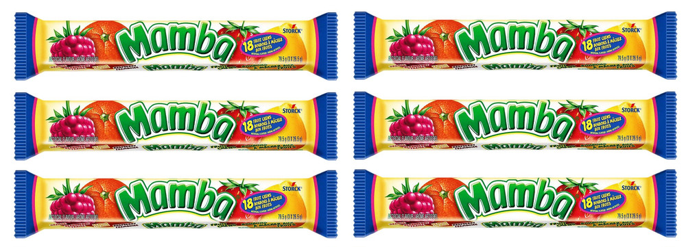 Mamba Fruit Chews Candy, 18 Piece – 2.8 oz. Bars (Choose From: 6 Or 12)