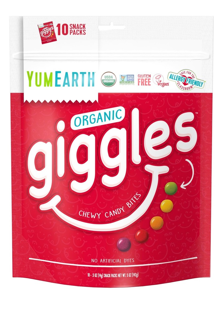 YumEarth Giggles Fruity Candy Pack Organic Vegan Allergy Friendly Treats 10 C…