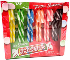 Smarties 6-Flavors Candy Canes Full Size 12 count Individually Wrapped BB 05/26