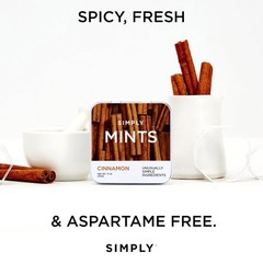 Simply Mints Cinnamon Breath Mints 1.1oz Tin 6 Pack Aspartame Free