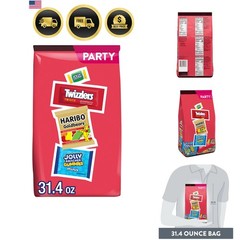 HARIBO, JOLLY RANCHER and TWIZZLERS Assorted Fruit Flavored Candy Party Pack,…