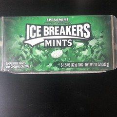 ICE BREAKERS Sugar Free Mints, Spearmint, 1.5 Ounce (Pack of 8)