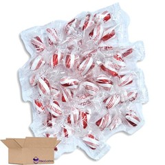 Red & White Cylinder Shaped Mint Candy Twists, 5 lb.