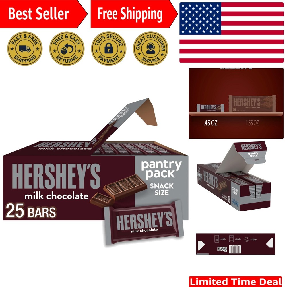 Delicious Milk Chocolate Snack Bars – 25 Count, 11.25 oz – Perfect for Sharing