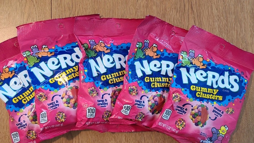 Lot Of 5 5 Ounce Nerds GUMMY CLUSTERS rainbow Share Pouch Crunchy Best By 5/26