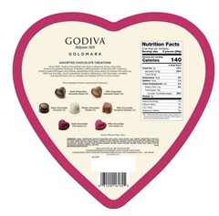 Godiva Goldmark White Dark Milk Chocolate Candy Assortment Heart Gift Box, 2.9oz