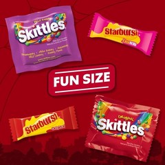 Skittles, Starburst Fun Size Chewy Candy Assorted Variety, Individually Wrapp…