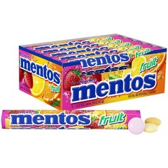 Mentos Chewy Mint Candy Roll, Fruit Mint Candies, 14 Pieces Per Roll, 15 Coun…