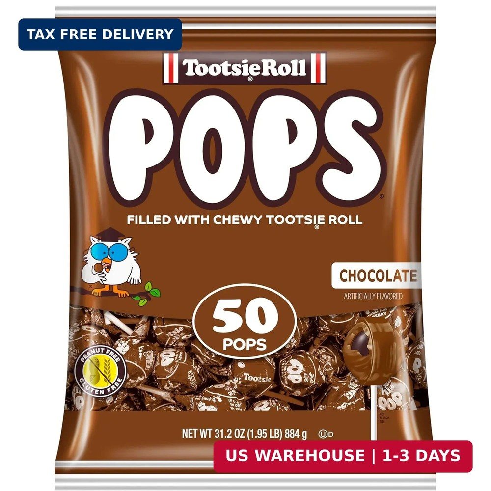 Tootsie Pops Single Flavor Bag – Chocolate Flavored Lollipops with Chocolatey Ce