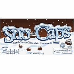 6 ea Sno Caps Semi-Sweet Chocolate Nonpareils 3.1 oz Theater Boxes FREE SHIP!!